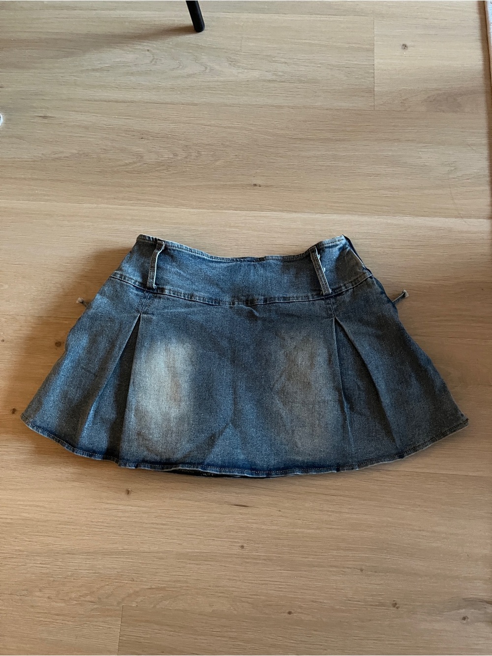 Denim Skirt with Bow Details - Blue - Picture 2 of 3